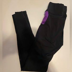 Pop Fit Black and Purple Leggings Size S